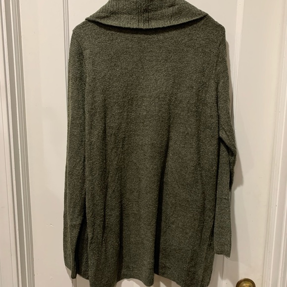 Barefoot dreams cozy chic lite new without tags XL olive green open sweater - Picture 5 of 6